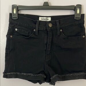 Denizen from Levi's Black Jean Shorts with Distressed Hem